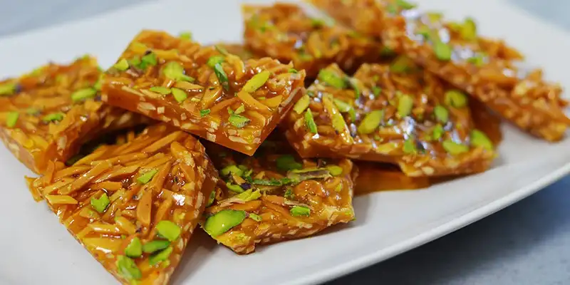 سوهان عسلی مخلوط عسلک